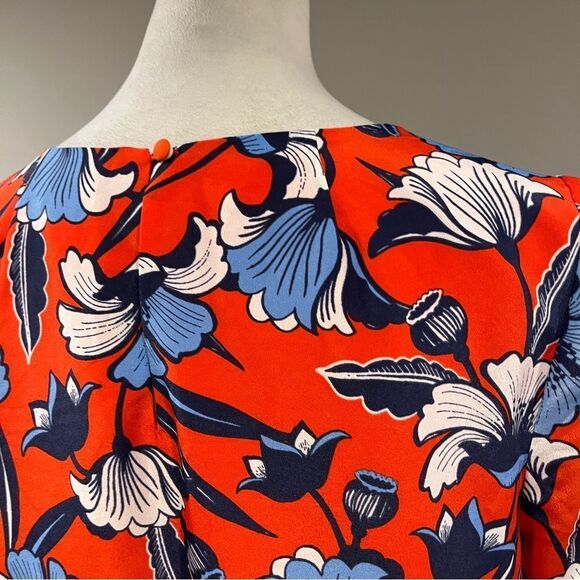 J.Crew Floral Print Short Sleeve straight cut loose fit Dress size 8 - Picture 6 of 11